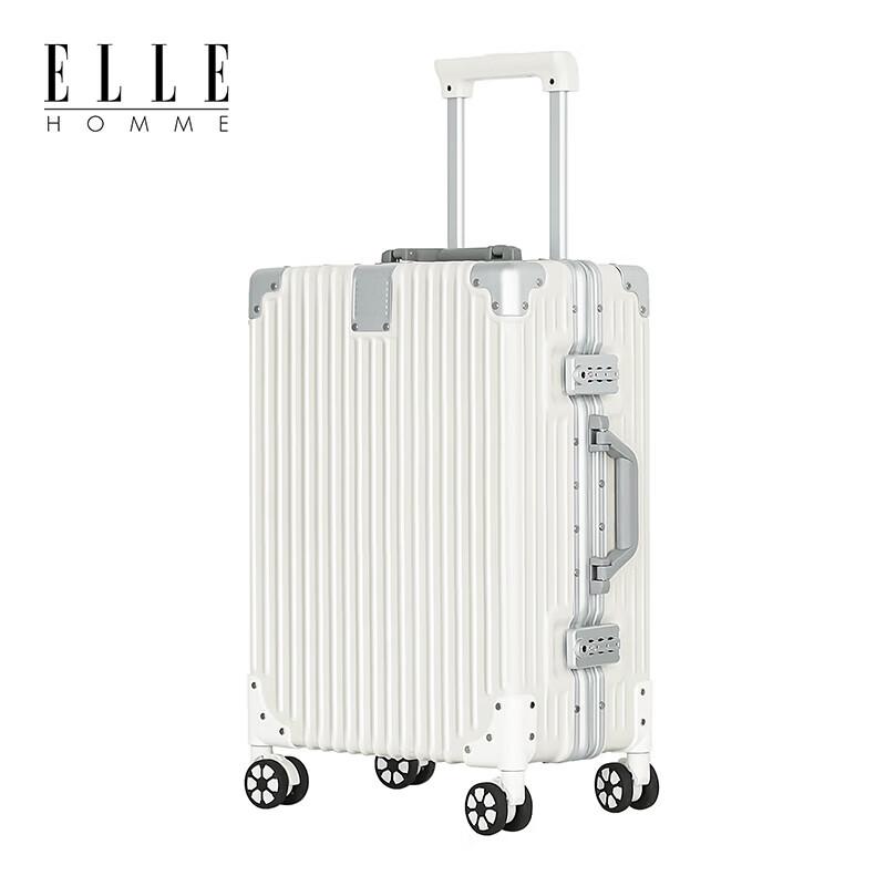 ELLE HOMME Aluminum Frame Luggage with USB and Cup Holder 26 inches