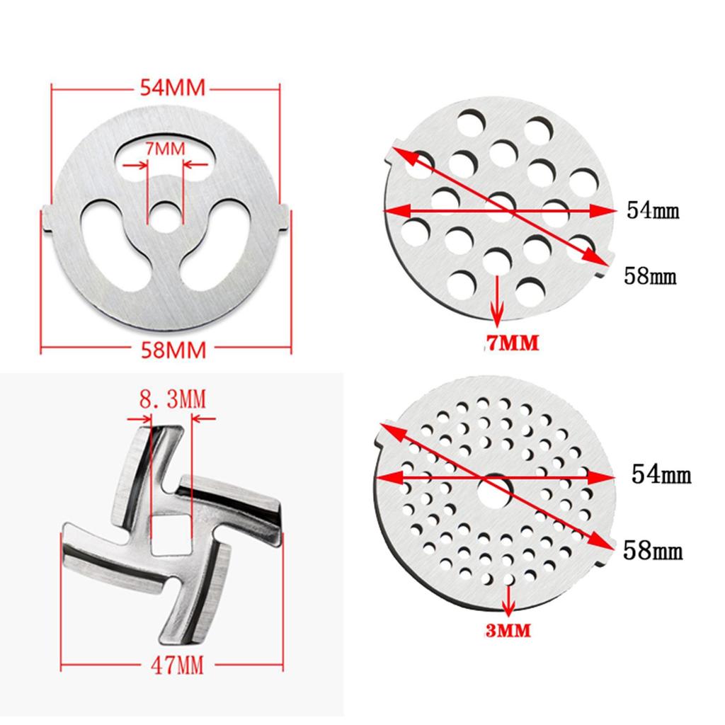 Meat ,Meat Plate Discs ,Stainless Steel Food Accessories for Stand Mixer and - 8pcs