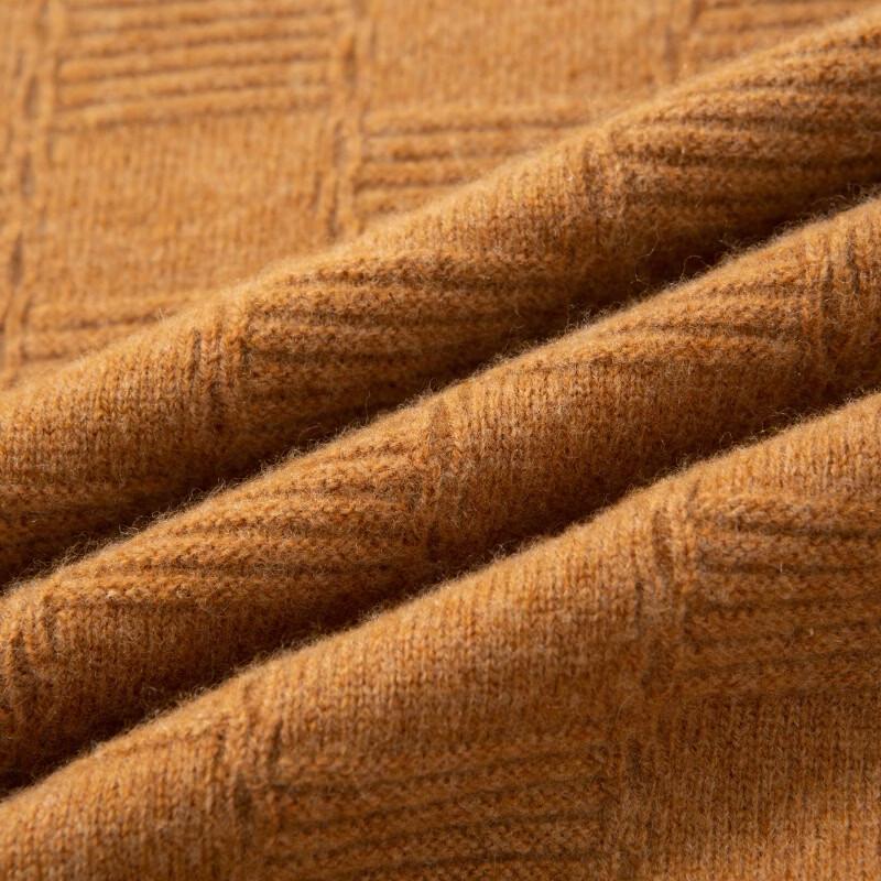 Hengyuanxiang Men's 100% Merino Wool Thickened Thermal Knit Sweater