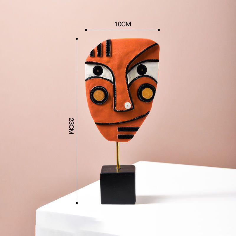 

Europe Vintage Abstract Art Facial Resin Accessories Home Room Entrance Furnishing Decoration Office Desk Statue Ornaments Items