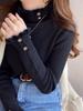 Women's One-Piece Fleece Sweater, Warm 2024 Autumn/Winter Design, Fashionable Thick Half-High Collar Base Layer Top.