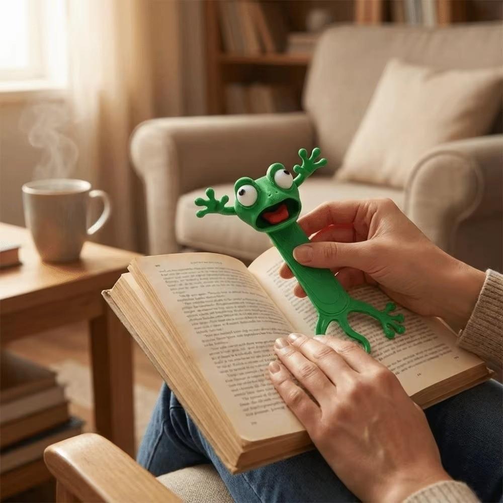 1/2Pcs Durable Structure 3D Frog Bookmark Lightweight Portable Cartoon Page Marker  Desk Decoration