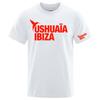 Zcela nové 100% bavlněné tričko 2026 Unisex s potiskem loga Ushuaia Ibiza Jednobarevné Kulatý výstřih Krátký rukáv Prodyšné tričko