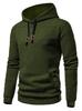 Men's Hooded Sweatshirt Casual Long Sleeve Pullover Plaid Embroidered Patch Drawstring EU Size