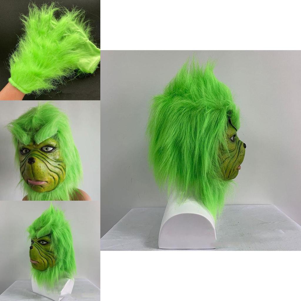 Christmas Grinch Gloves Terrifying Green Monster Costume Accessories