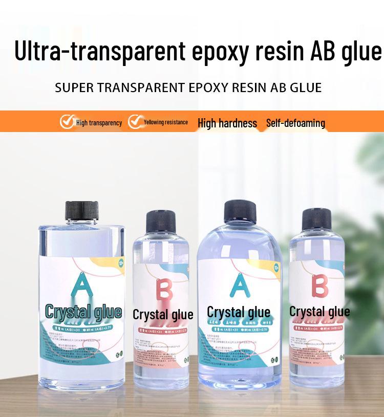 3:1 Kristallklar Epoxihartslim, Hög Hårdhet för Smycken & DIY-Hantverk, 1 kg