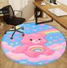 Care Bears Pattern Round Rug, Indoor/Outdoor Mat, for Picnic, Gameroom, Bedroom, Office, Living Room, Home Decor Carpet, Birthday Gift