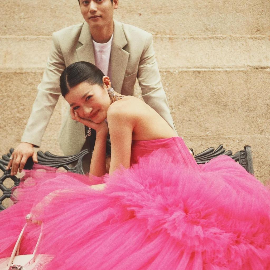 Svatební šaty nové těžký průmysl cestovní fotografie nevěsta růžová tylová sukně dortová sukně