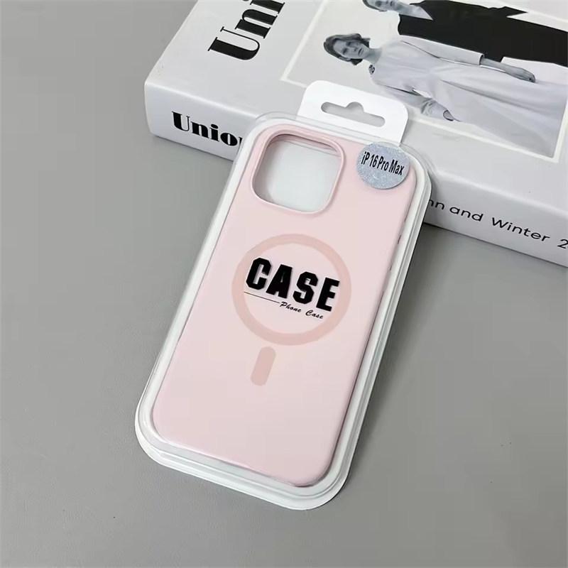 

Официальный такой же чехол из жидкого силикона для iPhone17 16 15 14 13 12 Pro Max Magsafe Беспроводная зарядка Магнитная крышка iPhone 13 розовый