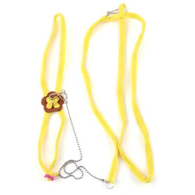 Arnés Suave Ajustable de Fibra para Aves para Loro Mascota Entrenamiento y Juego al Aire Libre(Amarillo)