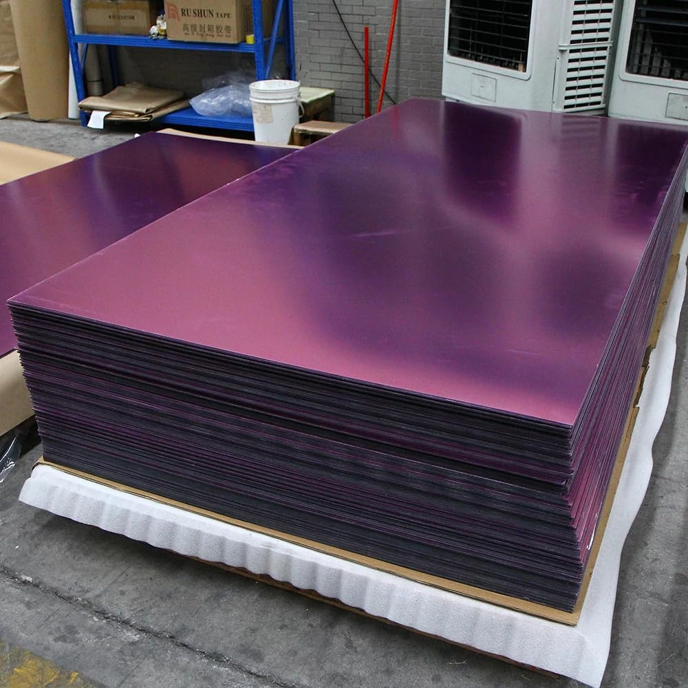 Set of 2 Purple Acrylic Mirror Sheet,1/16" (1.5mm) Violet Mirror Acrylic Plexiglass Plastic Sheet (Actual Size 11.875" x 11.875")