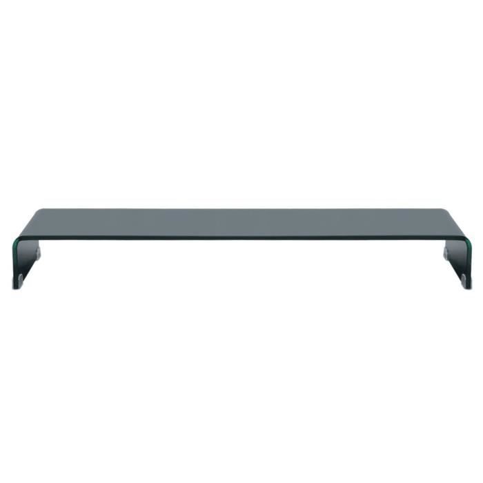 Meuble TV - vidaXL - Support en Verre Noir - 120 x 30 x 13 cm - Design Contemporain - Montage Facile