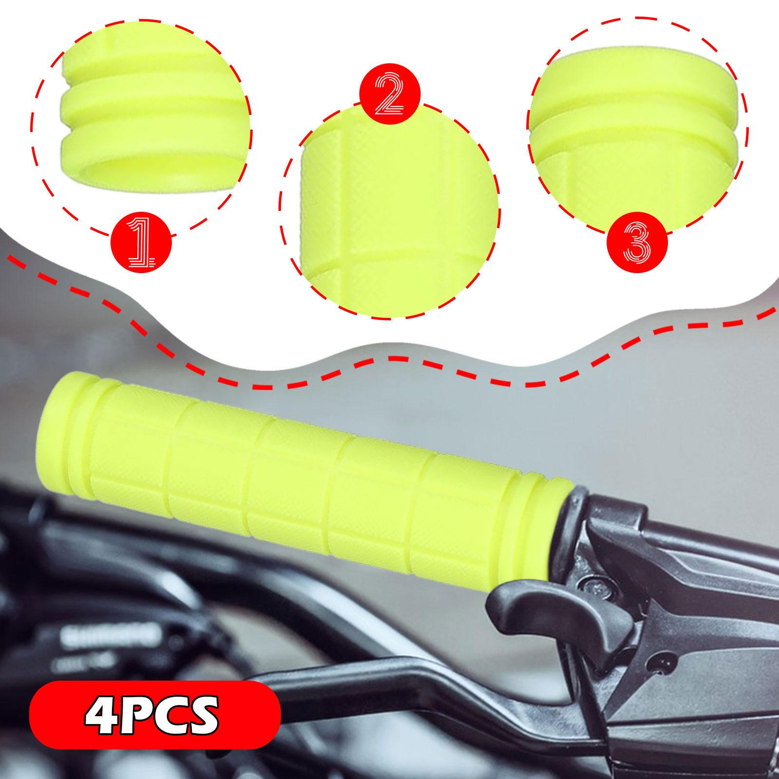 

4 Pieces Bike Handlebar Grips Anti Slip Cycling Components Lightweight Rubber Bicycle Handle жёлтый
