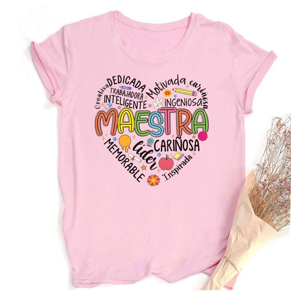 Fashion Maestra Print Girl Teacher Tshirt Teacher Comfy Tees Top Short Sleeve Crew Neck Fashion Tshirt The Best Gift To Teacher