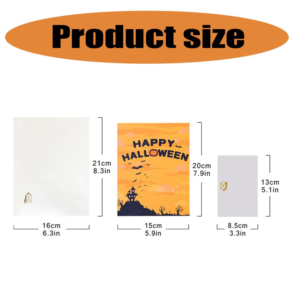 Spooky 3D Spider Castle Halloween Themed Greeting Card Portable Festival Card 3D Spider Castle Card Ornament