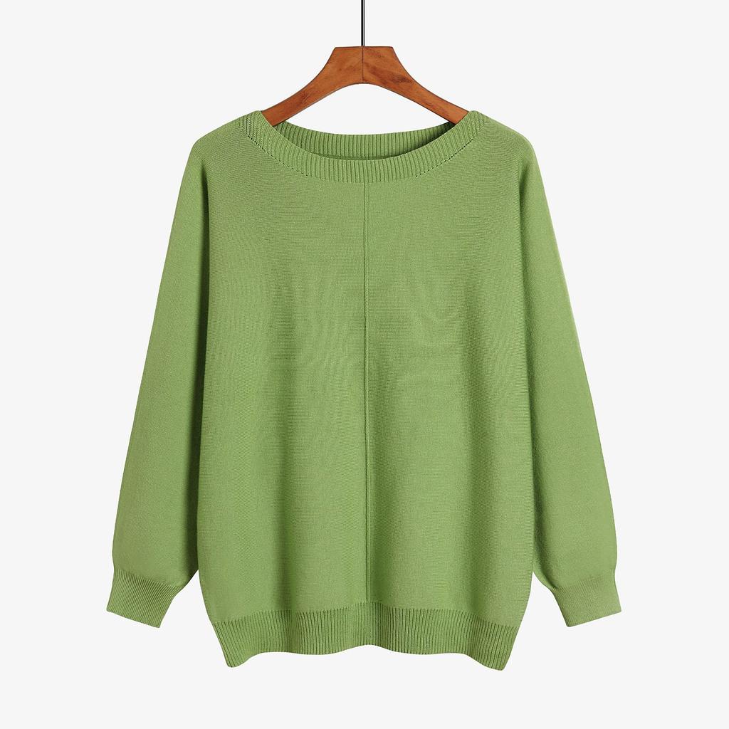 Hot 2022 Women's New Sweater Knitwear, Off-Neck Bat-Sleeve Sweater, Loose Korean Style Plus Size