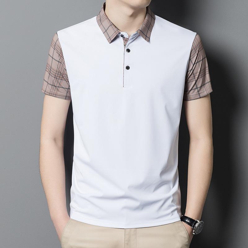 

Летняя мода для среднего возраста в корейском стиле, повседневная футболка-поло с коротким рукавом, мужские топы XXXXL