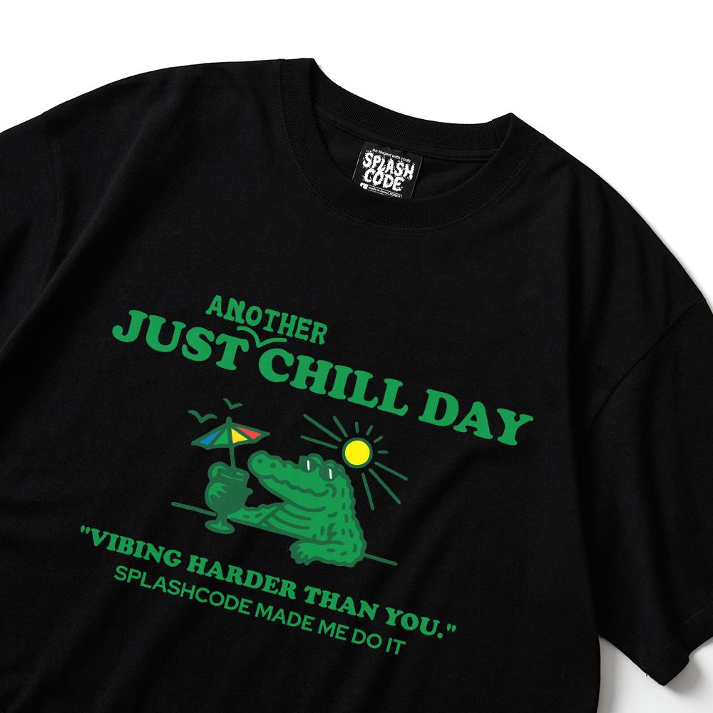 Seupeullaesikodeu Black Short Sleeve T-Shirt - Just Chill Day