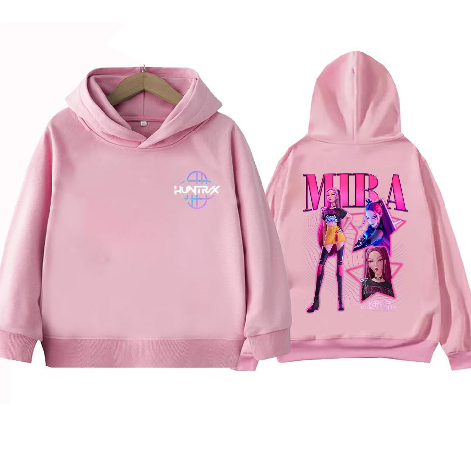 Girls Hooded Sweatshirt Warm KPop Demon Hunter Rumi Derpy Cartoon Boy Children's Korean Wave Fashion Casual Tops Casual Clothing