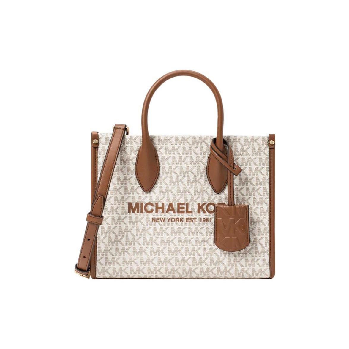

Новая женская сумка MICHAEL KORS из канвы с покрытием, сумка на плечо, сумка кроссбоди, ваниль 35F2G7ZC5B-150 24.6*8.9*19.1CM