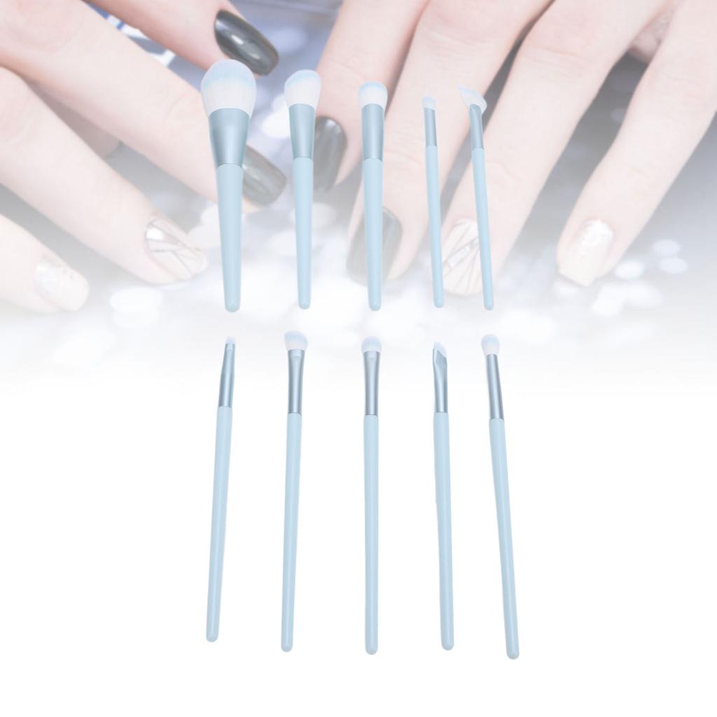 10pcs Makeup Brush Set Soft Synthetic Professional Portable Foundation Powder Eye Shadows Blush Brus