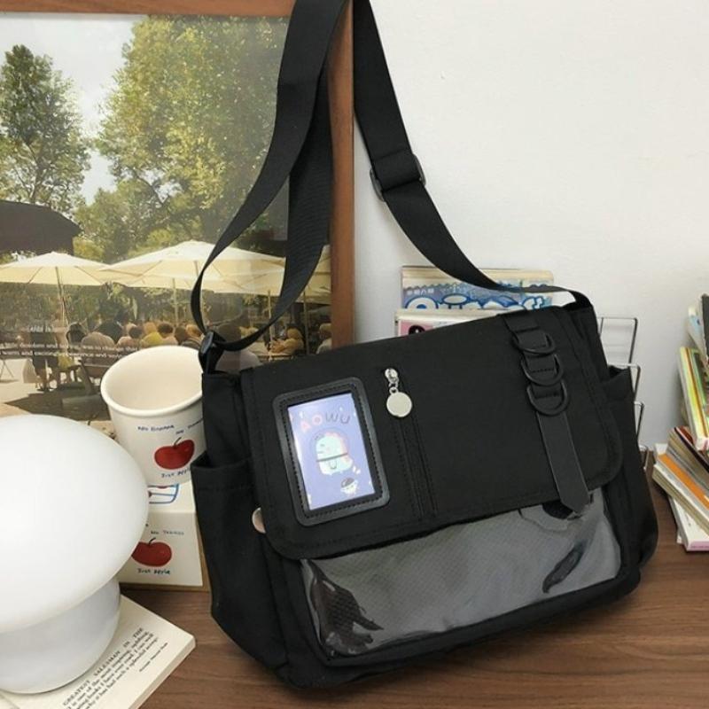 Y2K Japonské Harajuku Školské Tašky pre Dospievajúce Dievčatá Priehľadná Itabag Crossbody Taška DIY Odznaky Display Plate Ita Taška