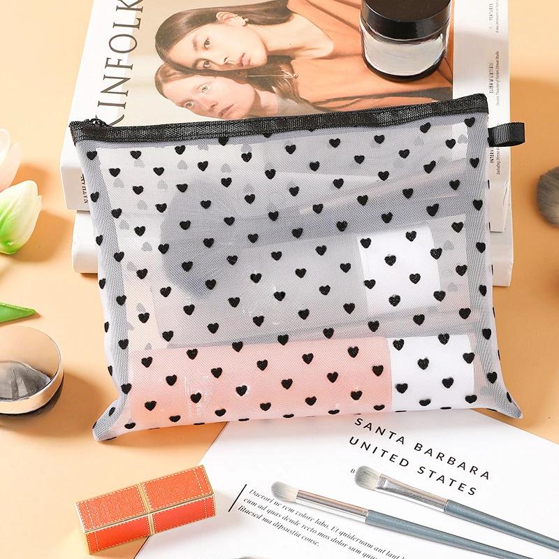 Small Large Black Makeup Bag Mesh Clear Cosmetic Bags Women Travel Toiletry Organizer Lipstick Storage Pouch Pencil Case