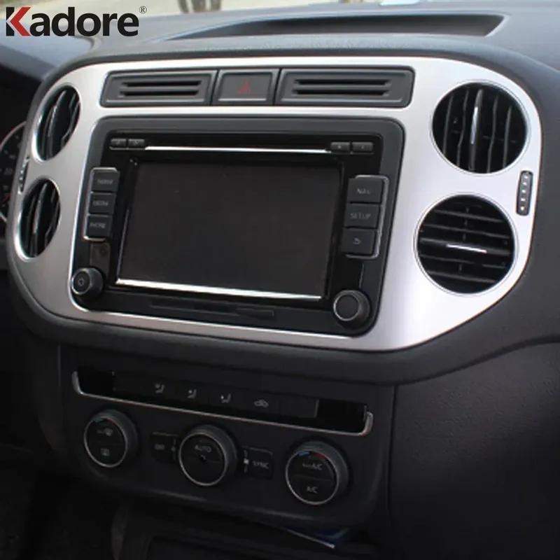 For Volkswagen Vw Tiguan 2009-2015 Matte Car Center Navigation Panel Air Condition Vent Outlet Cover Trim Interior Accessories