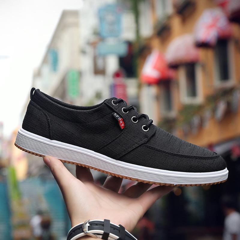 Letní pánské ležérní plátěné boty Protiskluzové pánské mokasíny odolné proti opotřebení