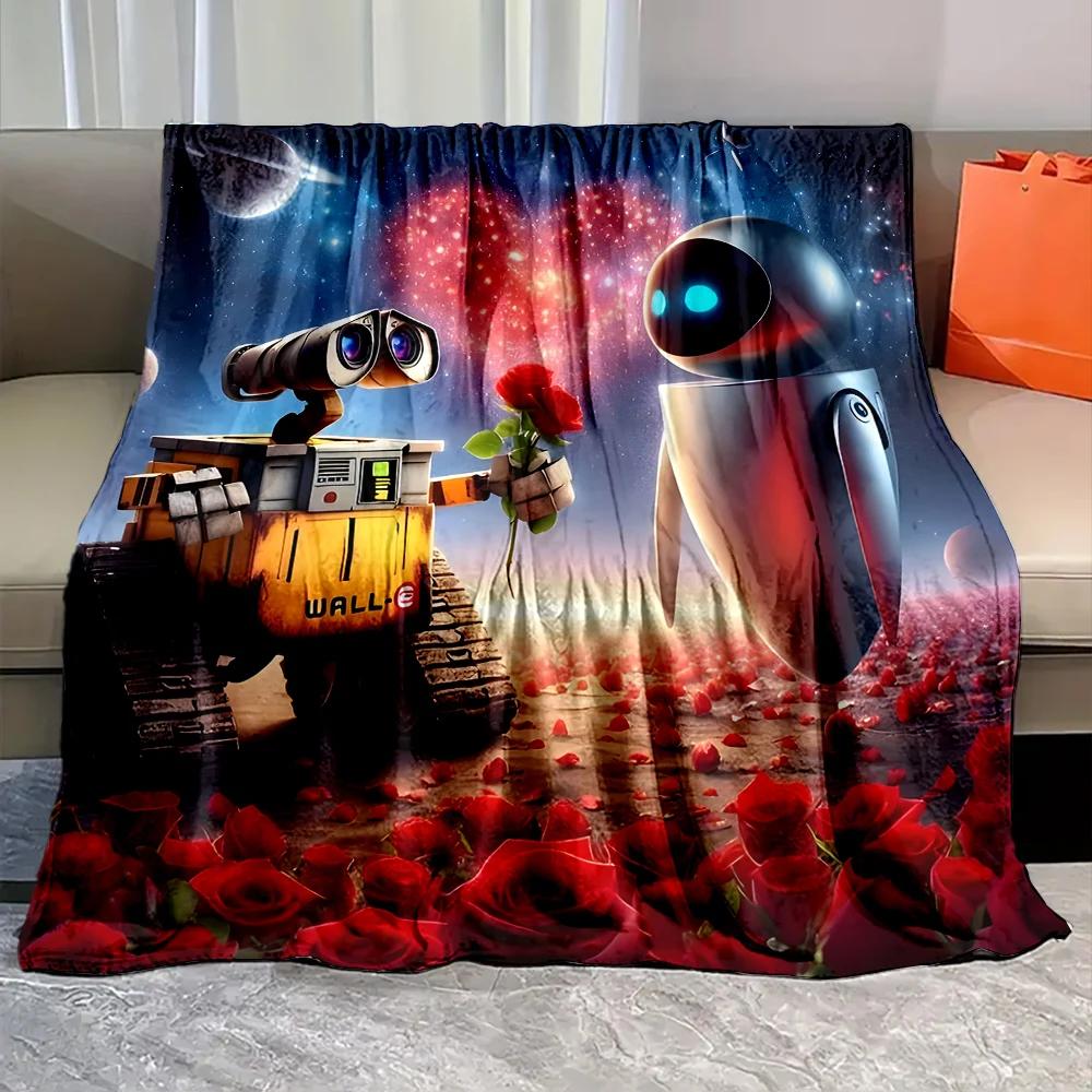 1PC Robot Disney Walle Eve Printed Blanket for Home Travel Sofa Soft and Comfortable Blanket for Adults and Kids Holiday Gifts
