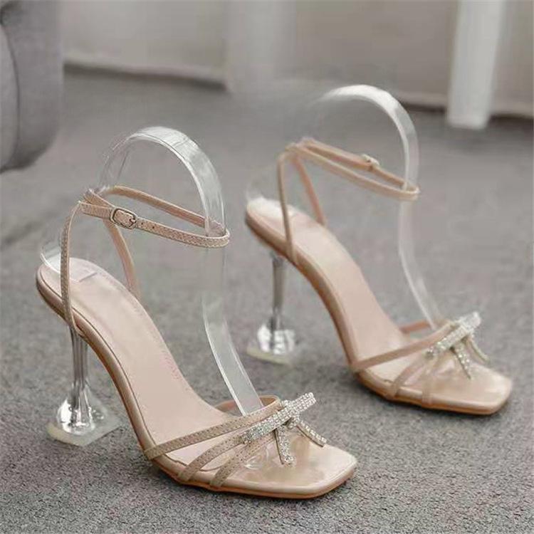 2021 Large Size Buckle Strap High Heel Women's Sandals