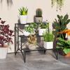 Three-Tier Decorative Metal Plant Stand - Black