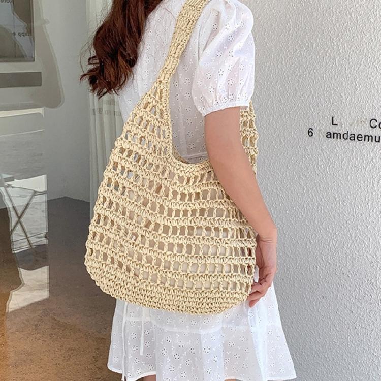 Women Straw Bag Hollow Tote Bag Shoulder Bag Fashion Shopping Bags Handbag