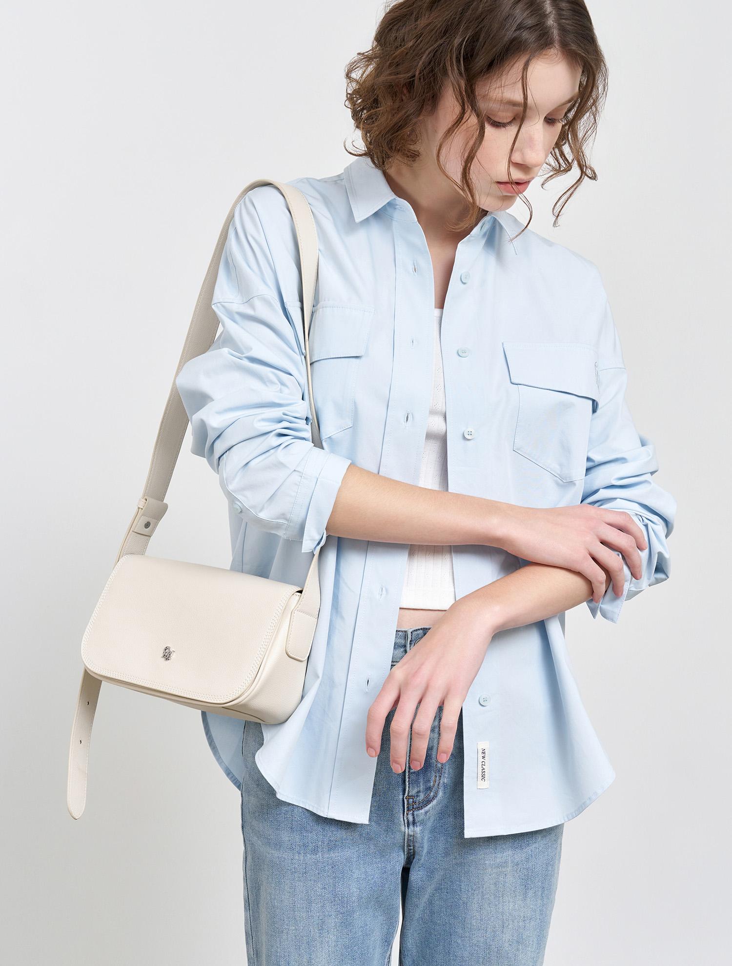 General Idea Loose Fit Pocket Cotton Shirt [Sky Blue] / Wbe1L03503 Sky Blue/S