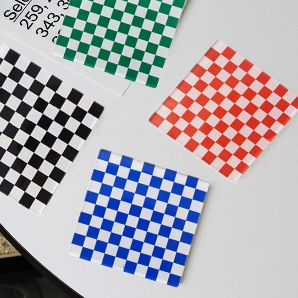 

Heat Insulation Square Checkerboard Placemat Anti-scalding Table Mat Household Cup Mat Gift сірий
