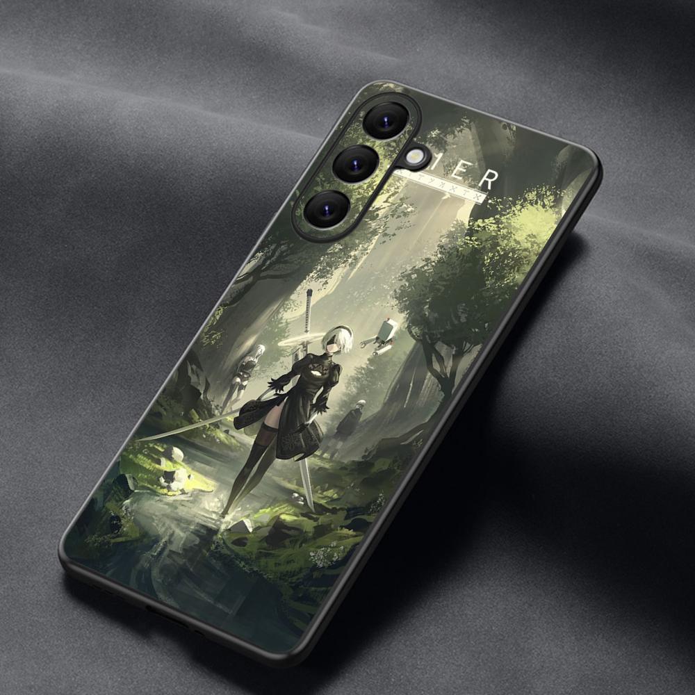 Nier automata sexy game girl pattern Phone Case For Samsung Galaxy S25 S24 S23 S22 S21 S20 Plus Ultra Note20 Soft Black
