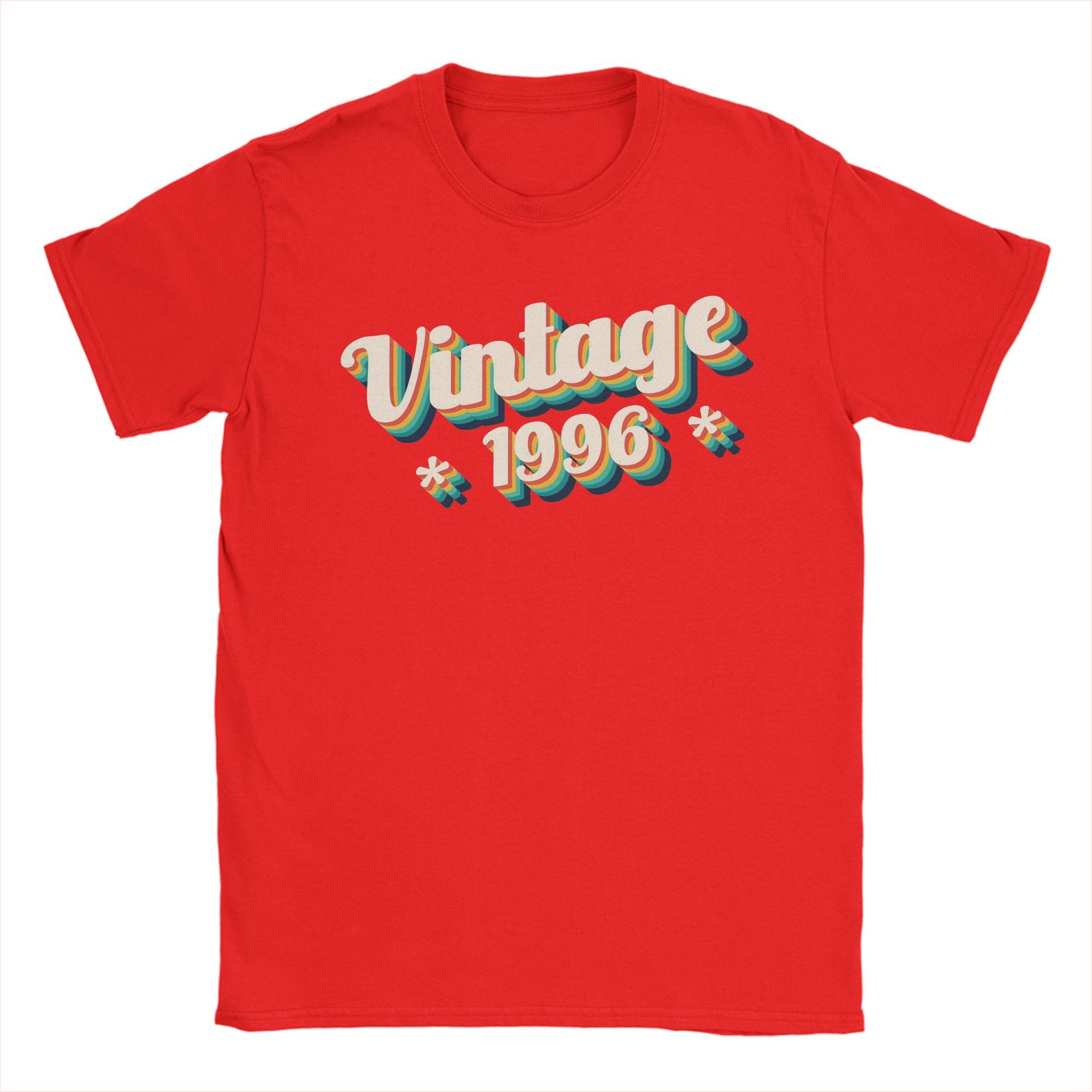 Unisex TShirts 30th Birthday Vintage Born In 1996 30 Years Old Leisure Cotton Tees Short Sleeve  T Shirt Crew Neck Tops Plus Size S
