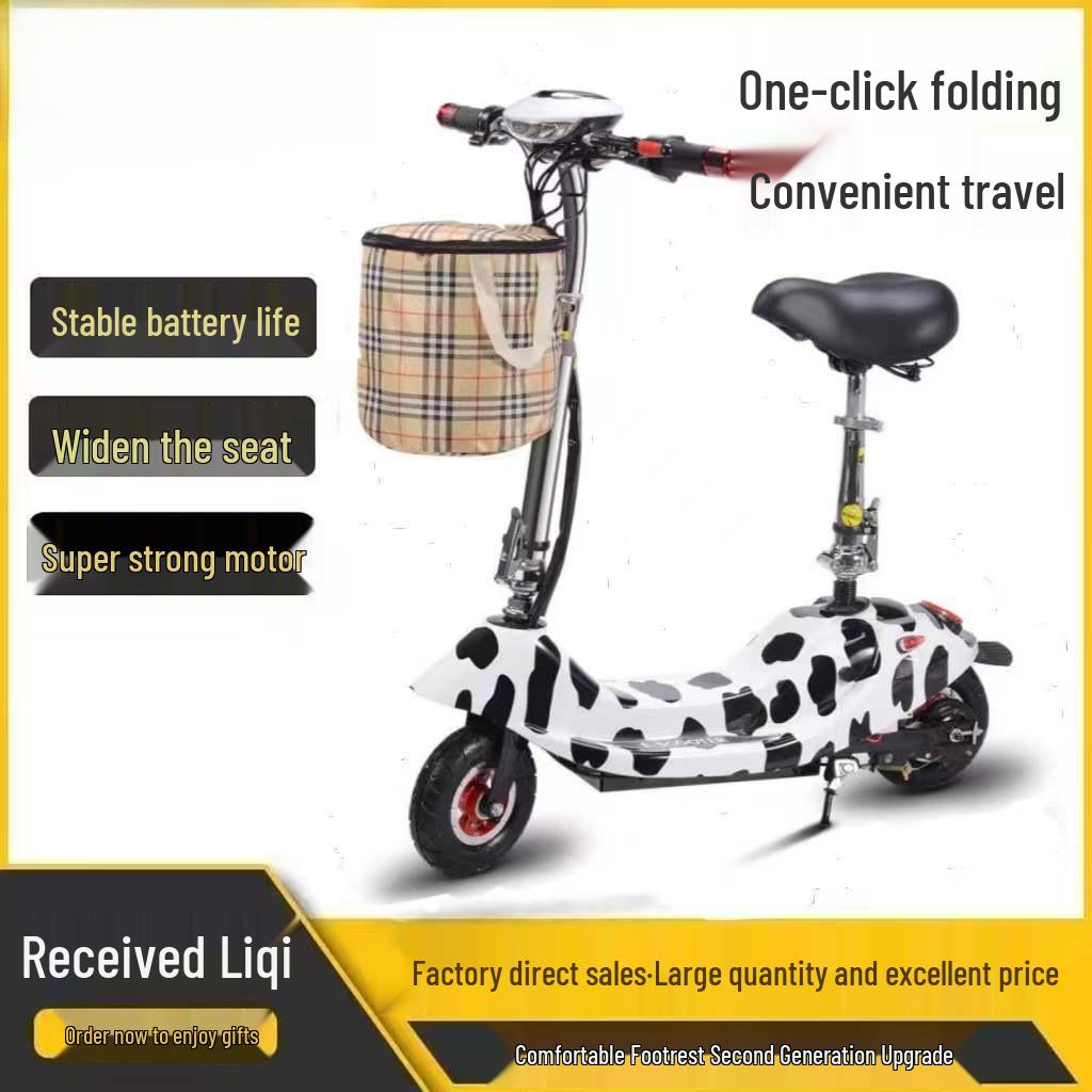 Little Dolphin Folding Electric Scooter: Two-Wheel Lithium Battery Commuter Bike for Teens