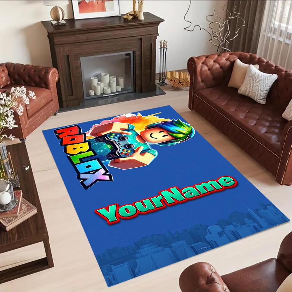 Roblox 491 Customize Your Name Floor Mat Perfect for Balcony Living Rooms Game Room Study room Anti-slip Rug Anime Office Decor Wedding Party Gift