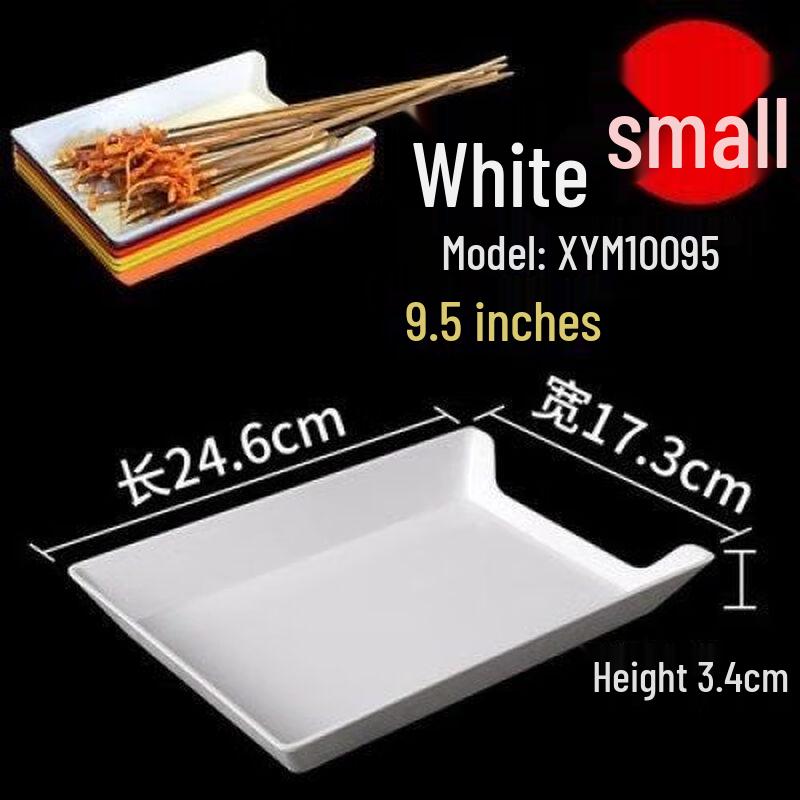 Jijun Square Plastic Notched Serving Trays for Hot Pot (10-Pack)
