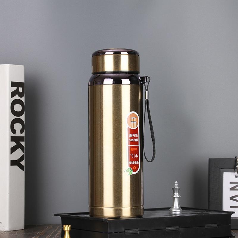 0.6/0.8/1/1.2/1.5L Stainless Steel Vacuum Flask Travel Sports Household Water Bottle Coffee Tea Water Bottle