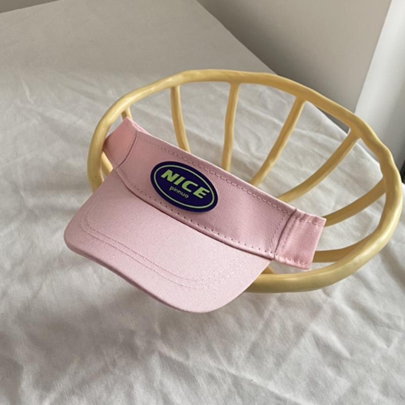 

Шляпа от солнца, детская однотонная тканевая этикетка, нейтральная полая верхняя кепка с солнцезащитным кремом, летняя уличная простая аксессуары для мальчиков и девочек