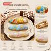 Handmade Irregular Chinese Style Gold & Colorful Brocade Hairpin for Hanfu