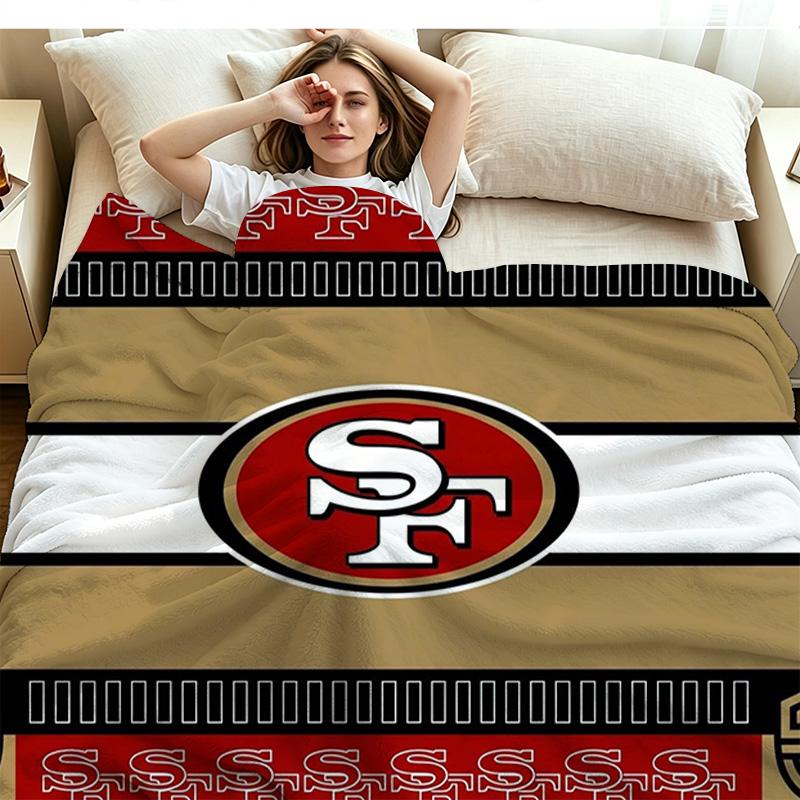 San Francisco 49ers Flanelldecke Hochwertig Warm Bequem Decke für Alle Jahreszeiten Perfekt für Geschenke Heimdekoration