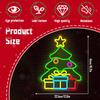 USB Plug-in Christmas Tree Bells LED Neon Decoration Pendant Sign Light 41x32cm with 2m Cable, 1kg Weight, Includes 2 Adhesive
