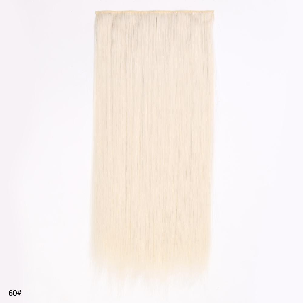 Synthetic Hair Extension Clip Ins One Piece With 5clips Long Straight Hair Brown Blonde Color For Women Daily Use