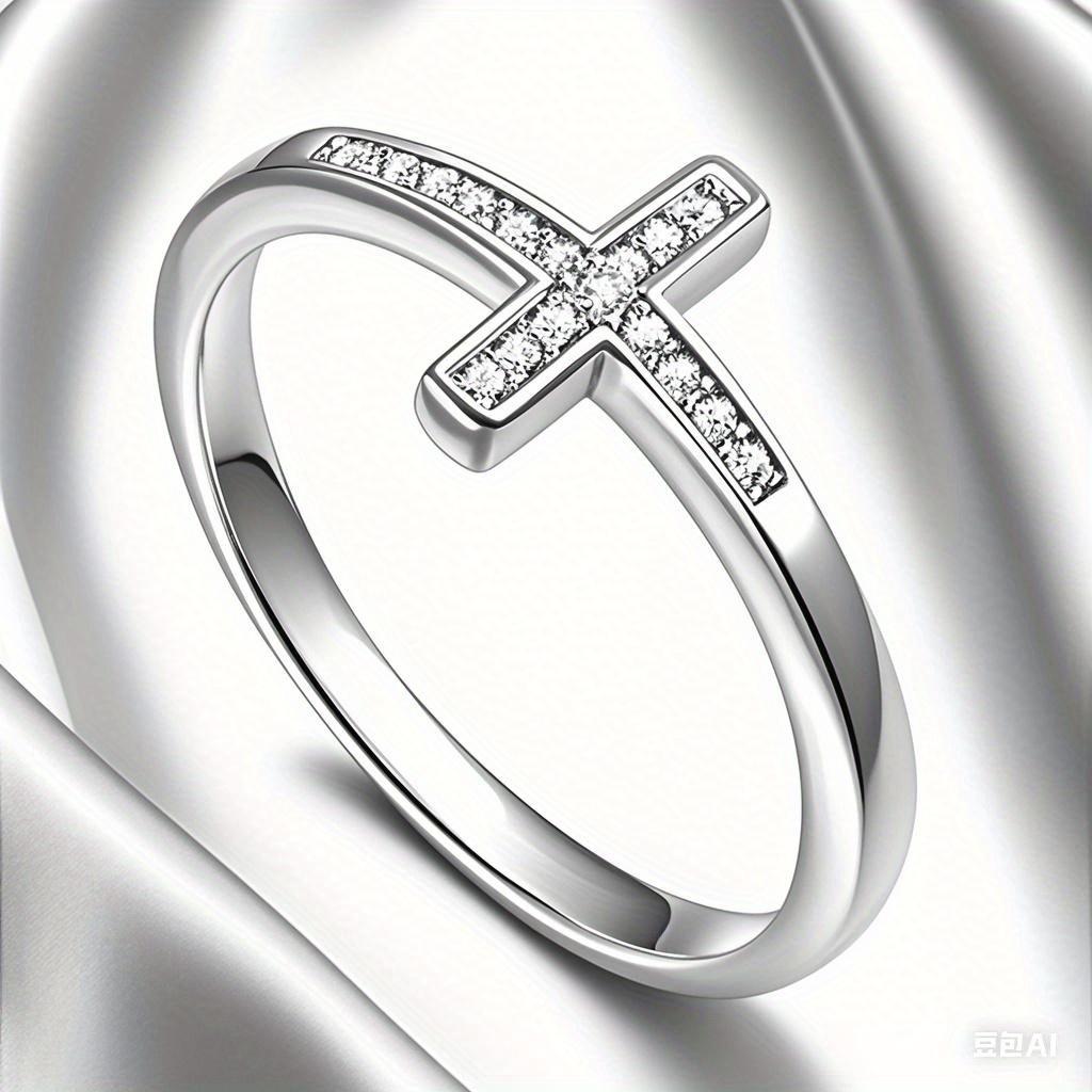 New Fashionable Personalized Micro inlaid Zircon Cross Women's Ring