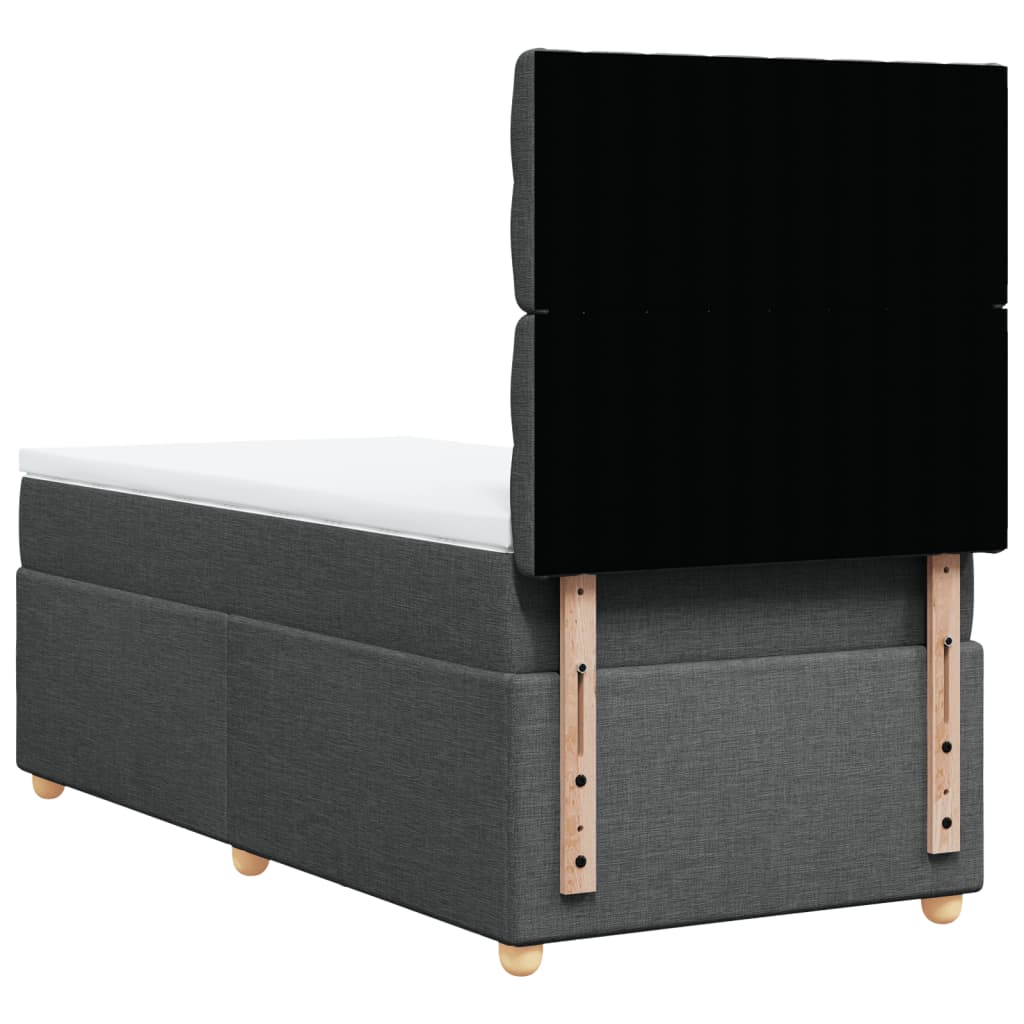 Vidaxl Letto Continentale Con Materasso, Tessuto Grigio Scuro 100X200 Cm