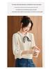 Women's Elegant Autumn Lapel Knitted Sweater, Fake Two-Piece Loose Top