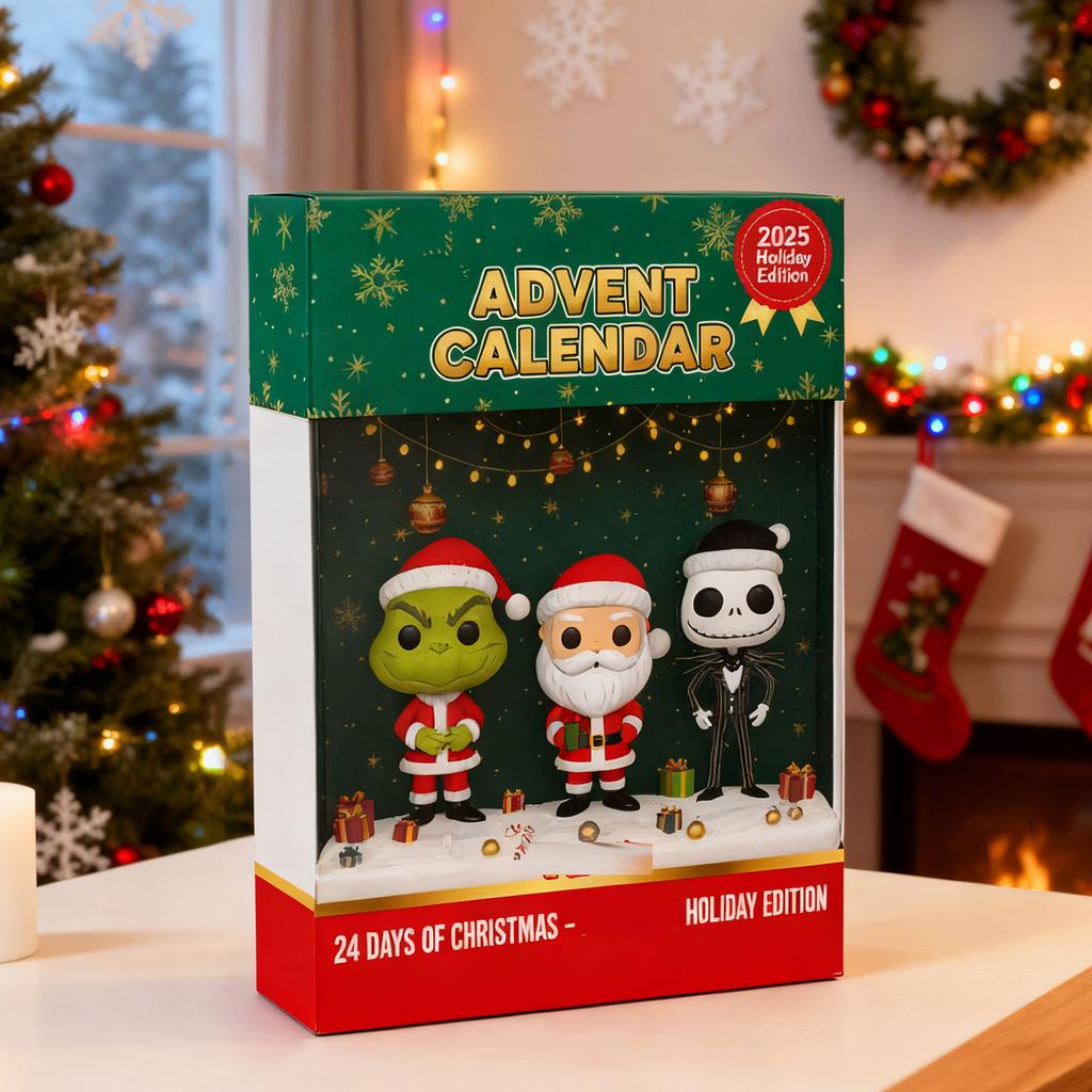 2025 Advent Calendar, 24 Days Christmas Advent Countdown Calendar With 24 Pcs Ornaments, Chill Daily Surprises, 2D Acrylic Ornaments Christmas Decor